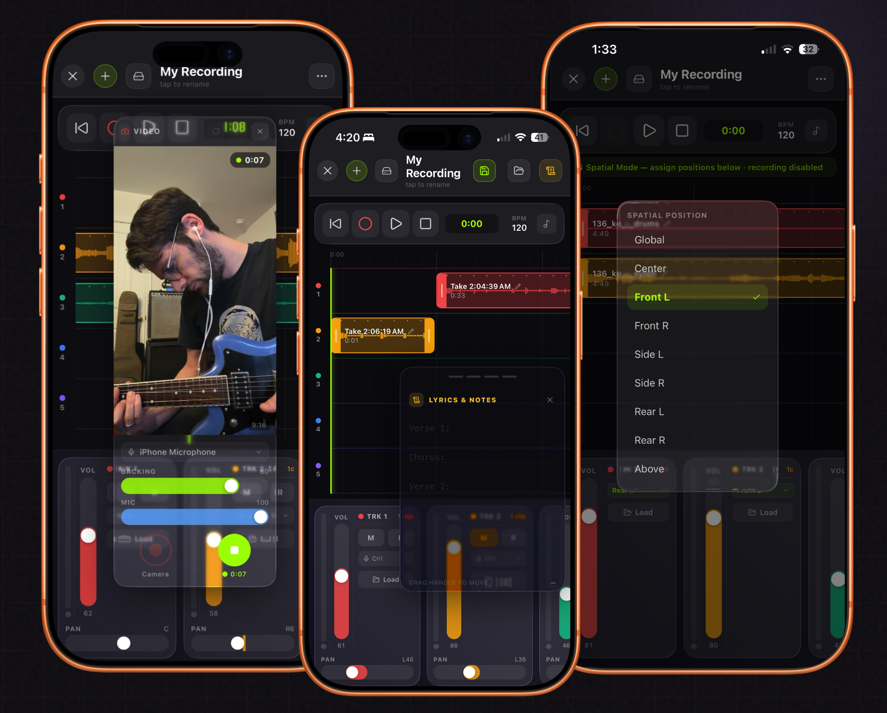 homecrate recorder — multitrack with lyrics & notes