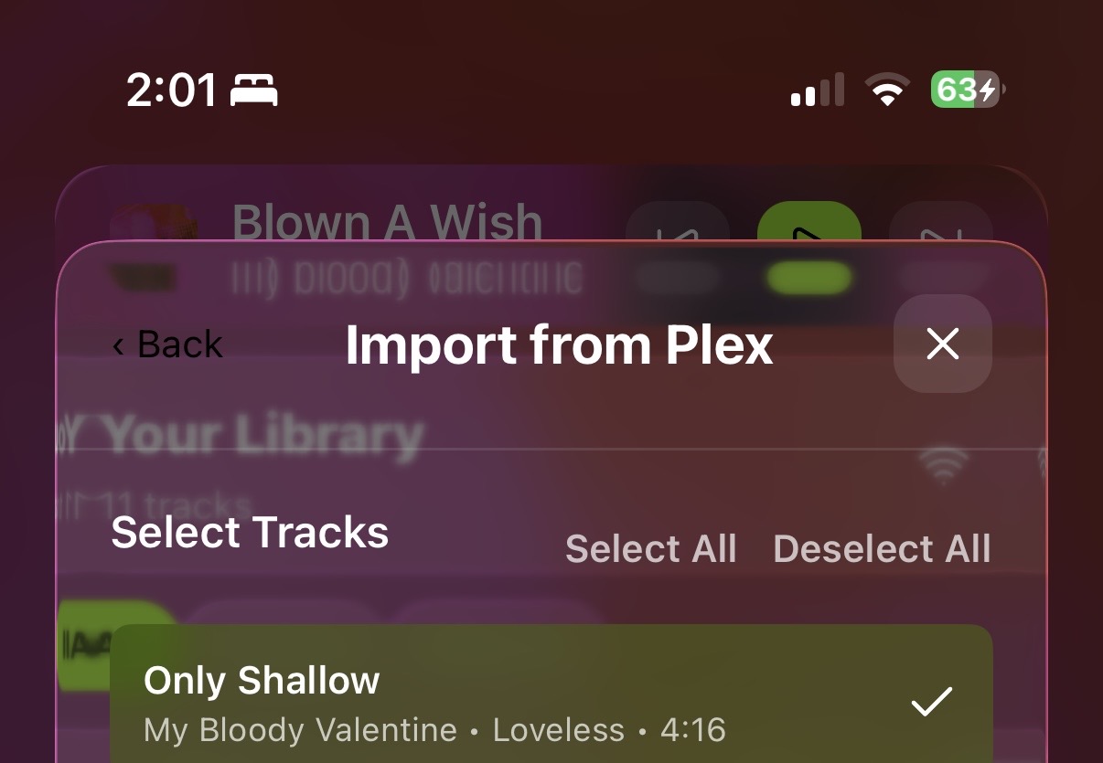 plex sync screenshot